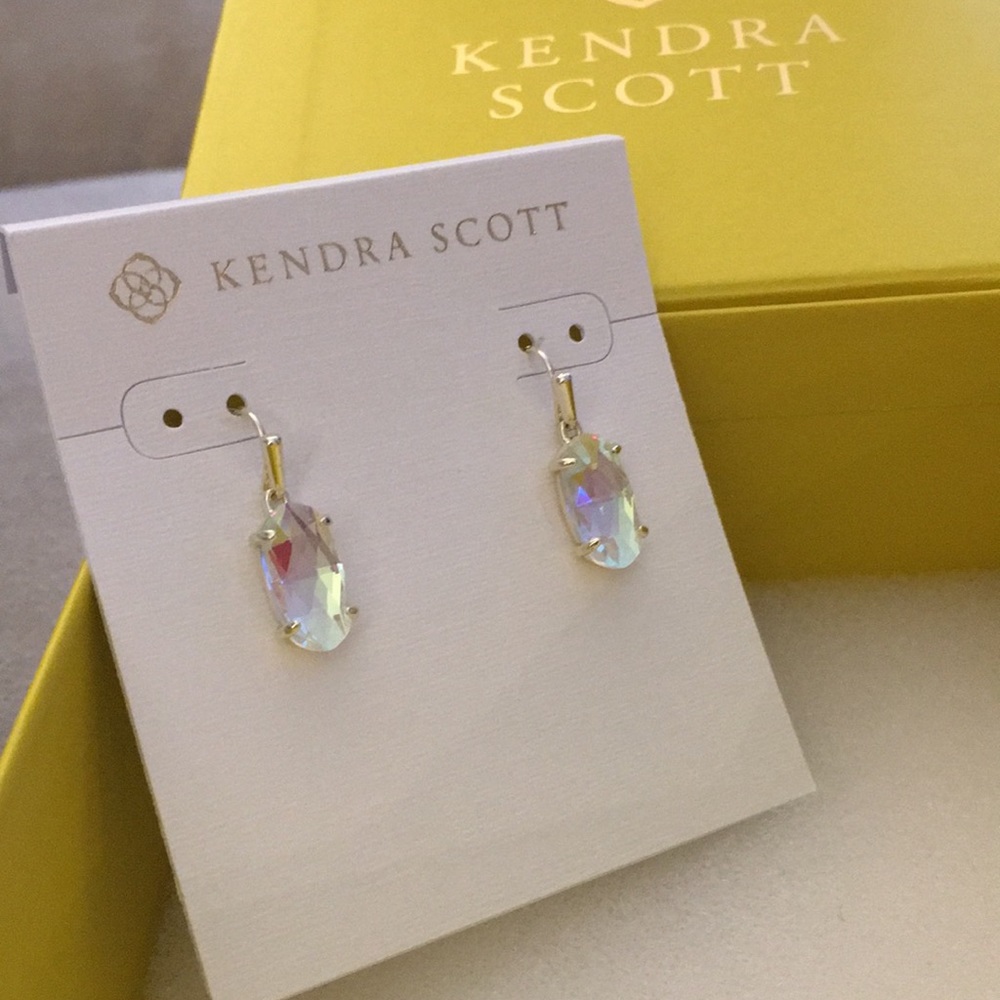 Kendra Scoot Gold Drop Dichroic glass earrings